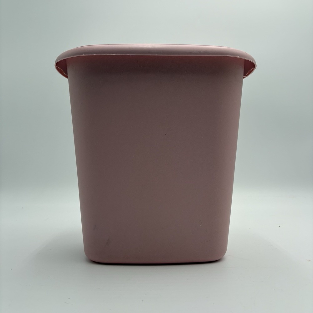 Rubbermaid Wastebasket Trash Can Bin Dusty Rose Pink‎ Mauve 80s Bathroom Vintage